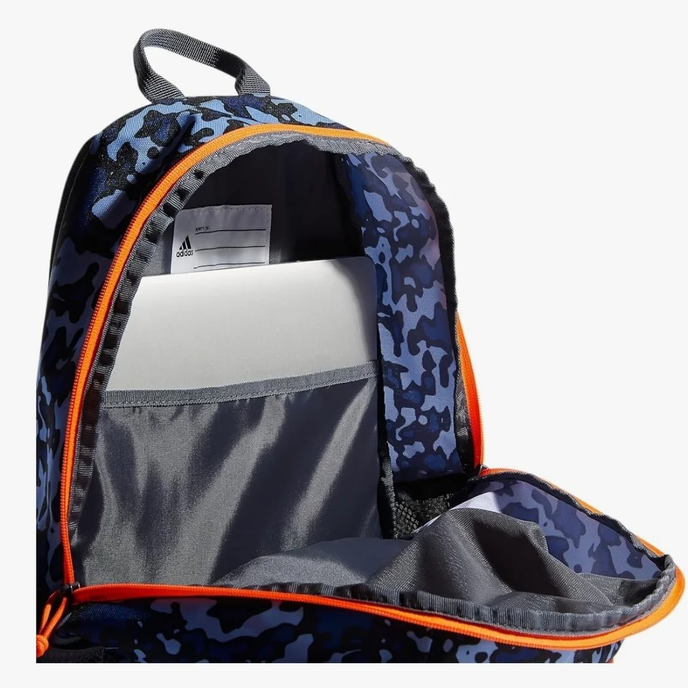Adidas Kids Backpack Blue Orange Camo Print Lightweight School‎ Bag